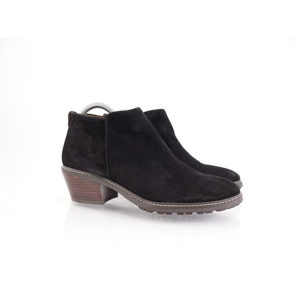 Sam Edelman Womens Pryce Ankle Boots Black Suede Block Heel Zip Up Size 9.5M - Picture 1 of 13